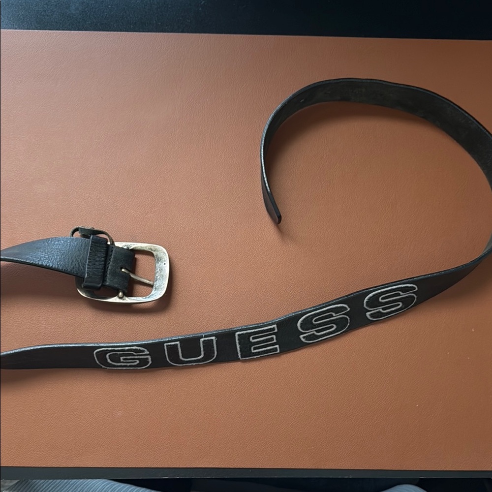 Guess Black Belt with Silver Buckle